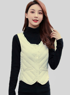 波斯顿轻薄羽绒服马甲女款波士顿官方旗舰店大红色学生小背心内胆