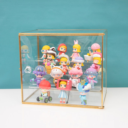 透明玻璃盲盒收纳立牌防尘展示架