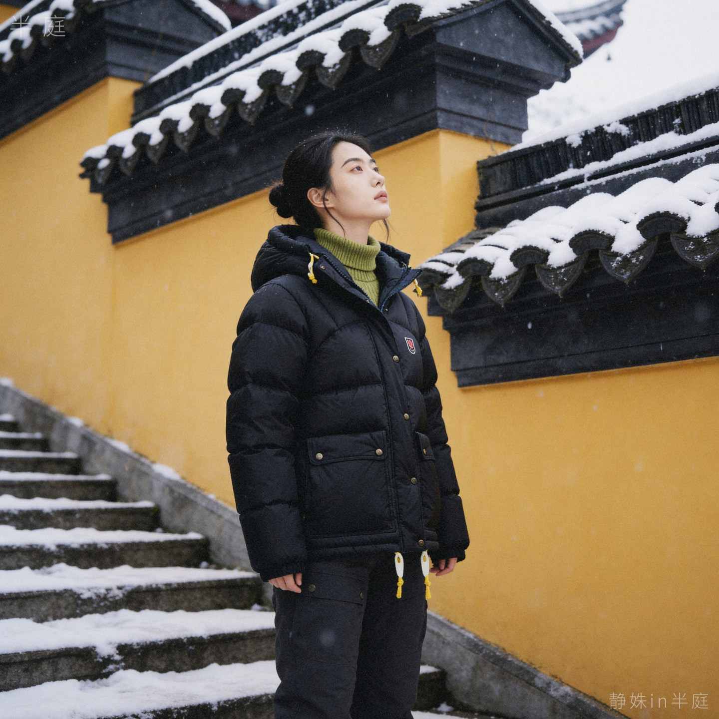 半庭 · 北极狐 Fjallraven 连帽羽绒服 女款 鹅绒保暖外套 韩国