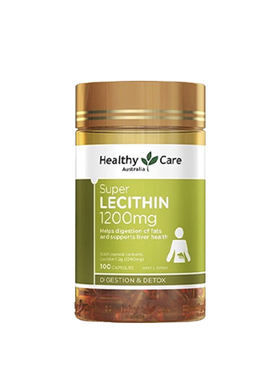 HealthyCare大豆卵磷脂软胶囊护心脑1200mg100粒健康澳洲原装进口