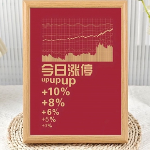 股票牛市涨停大涨相框摆台办公室桌面房间精致桌上摆件送朋友好运