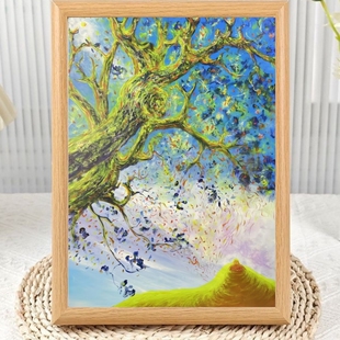 中国梵高姜维春夏秋冬作品相框摆台生命力装饰桌面摆件送朋友礼物