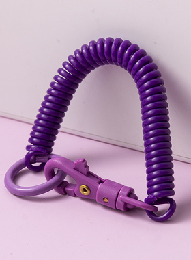 弹簧绳伸缩钥匙扣挂件防丢手环汽车钥匙链圈环简约男女士包包挂饰