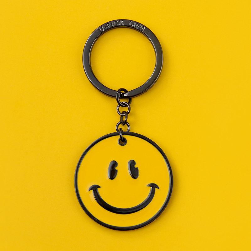 可爱笑脸钥匙扣挂件创意个性ins汽车链网红简约男女情侣书包挂饰