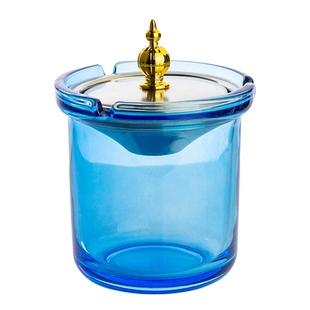 多色带盖 漏斗防飞灰烟灰缸 创意个性室内桌面精致简约玻璃灭烟缸