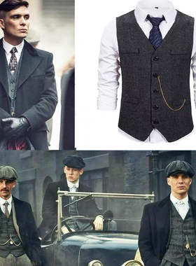 浴血黑帮剃刀党谢尔比汤姆西装马甲男英伦商务正装马夹背心礼服潮