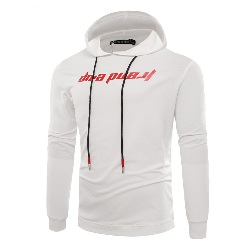 Hollow out new style foreign trade men's thin sweater fashion hooded Long Sleeve Shirt