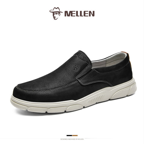 MELLEN名郎真皮舒适休闲一脚蹬