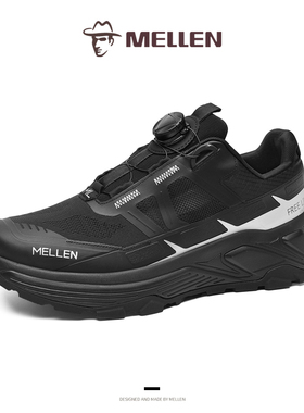 MELLEN名郎新款时尚休闲鞋轻便透气运动鞋舒适百搭旋转扣登山鞋男