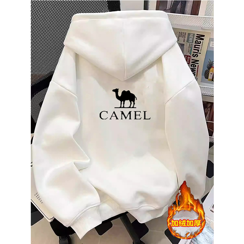 骆驼连帽卫衣男女秋冬新款休闲百搭气质情侣同款宽松圆领套头上衣