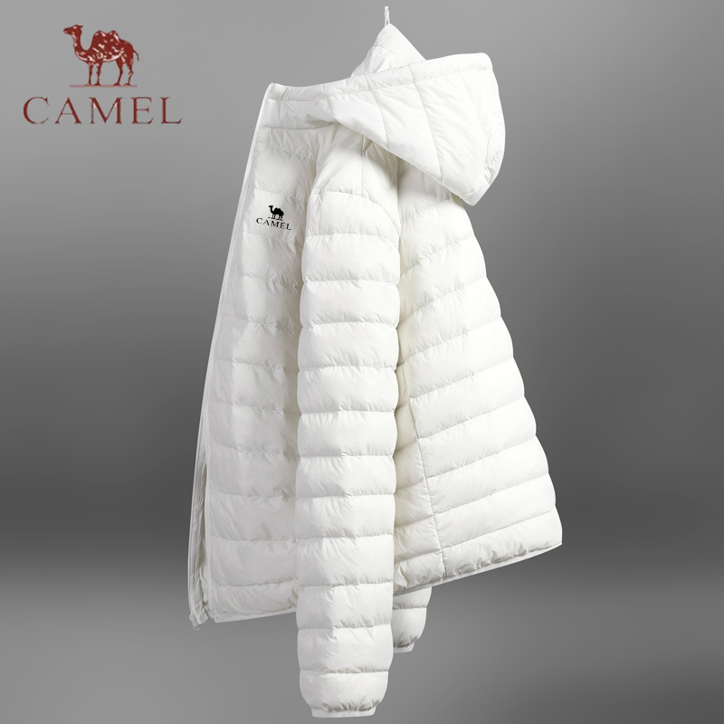 骆驼女羽绒服男士新款连帽冬季新款百搭轻便保暖白鸭绒排骨棉服女