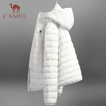 骆驼女羽绒服男士新款连帽冬季新款百搭轻便保暖白鸭绒排骨棉服女