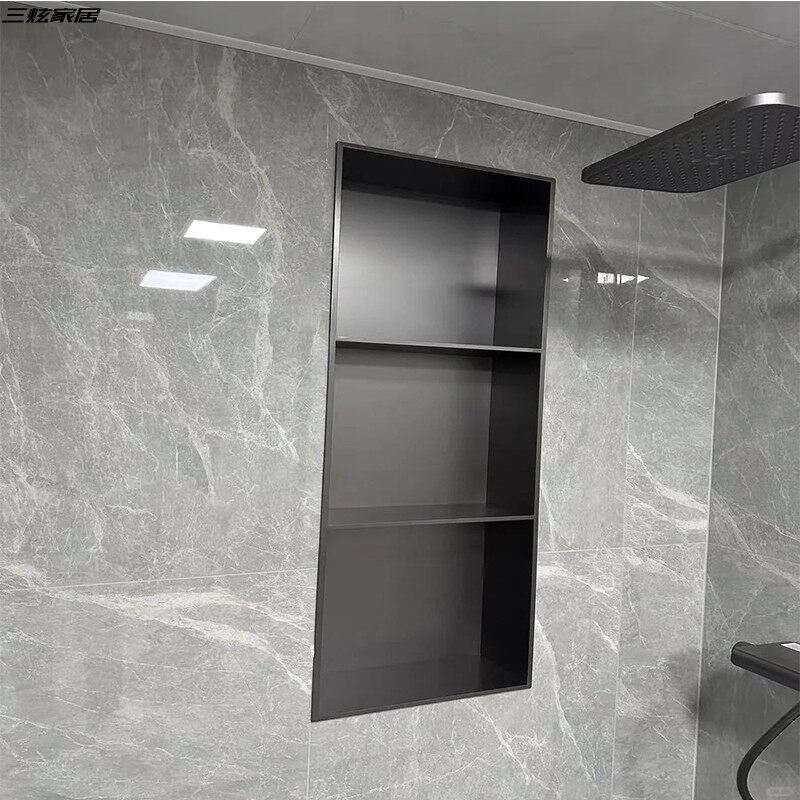 304不锈钢壁龛浴室嵌入式卫生间成品置物架定制电视柜金属隔板柜