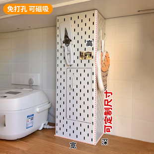 厨房不锈钢燃气管道遮挡洞洞板定制免打孔挂墙加厚天然气表装饰架