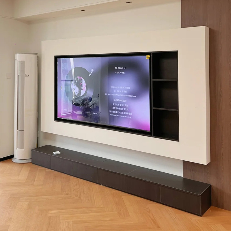 网红75/85/100寸不锈钢电视壁龛嵌入式悬浮电视背景墙金属电视柜,金属材料及制品,不锈钢制品,淘宝优惠券,粉丝福利购,淘宝优惠卷