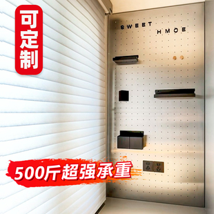 金属拉丝不锈钢洞洞板置物架定制墙面收纳银色展示架铝合金冲孔板