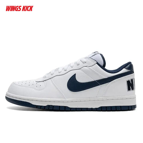 Nike/耐克 BIG NIKE LOW 黑白男女款透气运动休闲板鞋 355152-140