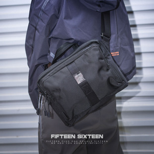 Fifteen Sixteen弹道尼龙斜挎包多分层男士单肩11寸ipad收纳背包