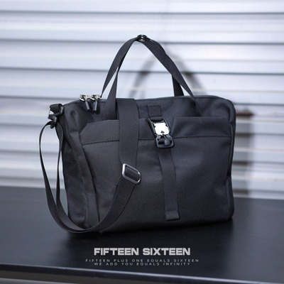 Fifteen Sixteen弹道尼龙休闲斜挎包通勤托特包防泼水电脑手提包