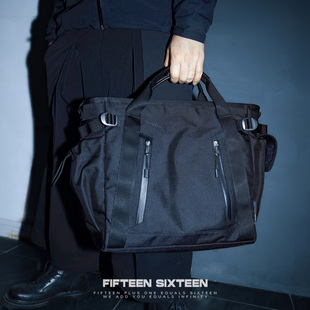 15/16 2026春弹道尼龙男士托特包大上班通勤16寸手提电脑包斜挎黑