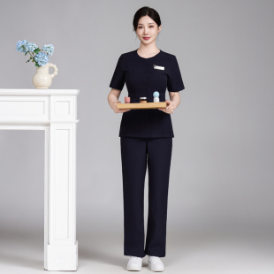 短袖美容院工作服女高端美容师套装美甲美容美发技师养生馆工服夏