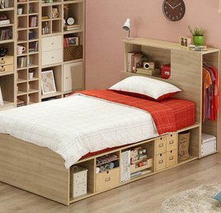 板式 韩式 大容量收纳床 1.8米定制定做 储物双人床 高箱衣柜床1.5