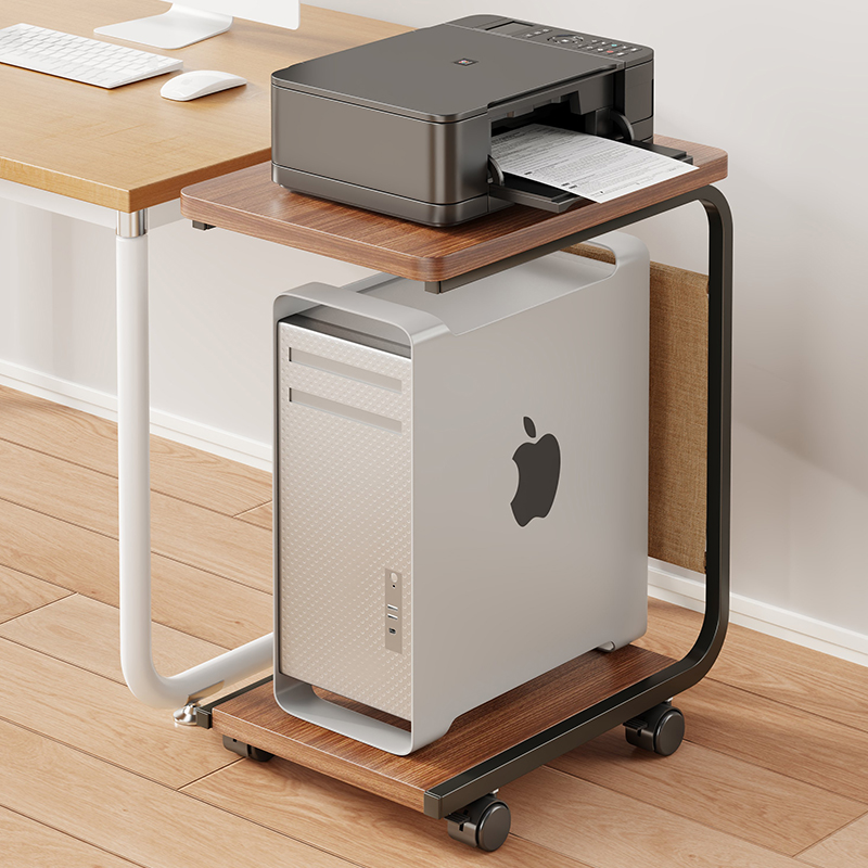 台式电脑主机托架带滑轮主机箱底座可移动一体收纳架打印机置物架
