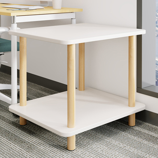 实木电脑主机托架印表机置物架办公室落地多层放置柜工位主机壳架