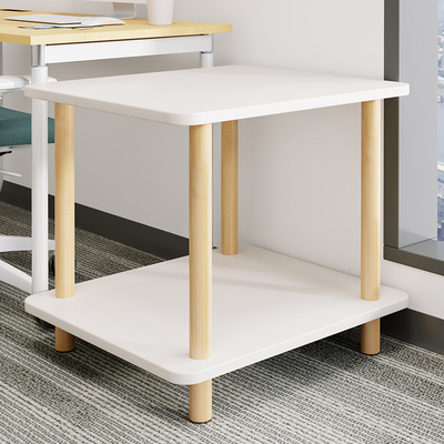 实木电脑主机托架打印机置物架办公室落地多层放置柜工位机箱架子