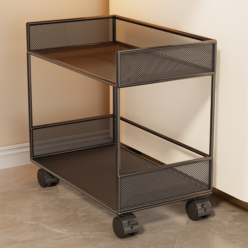 可移动书包架桌下置物筐家用书桌收纳神器带轮小推车书架收纳架子