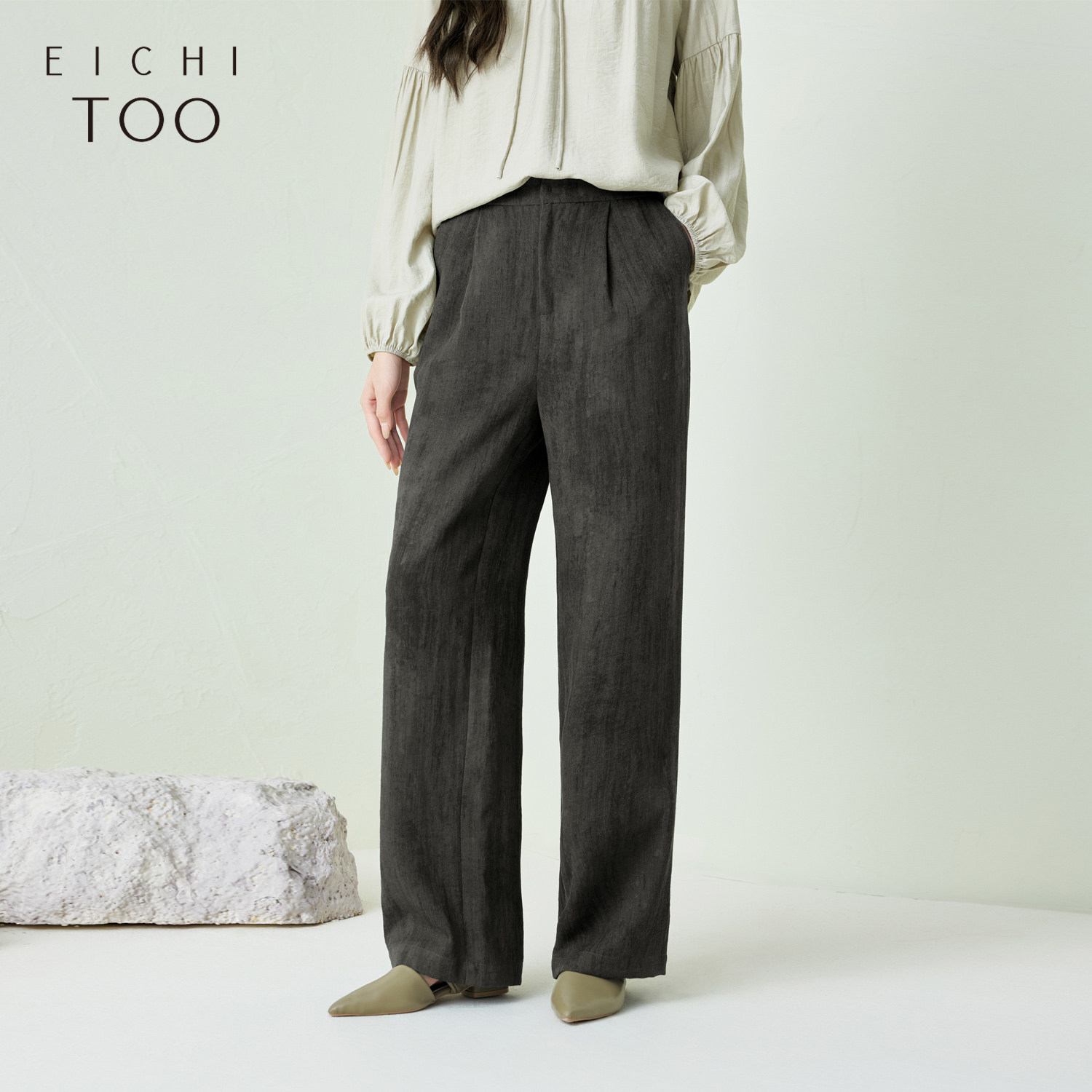 爱居兔休闲时尚休闲裤女2025年秋季新款宽松垂顺阔腿裤,女装/女士精品,休闲裤,淘宝优惠券,粉丝福利购,淘宝优惠卷