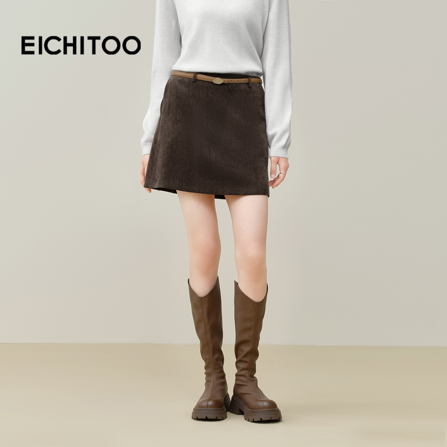 腰部撞色腰带设计，精致有质感