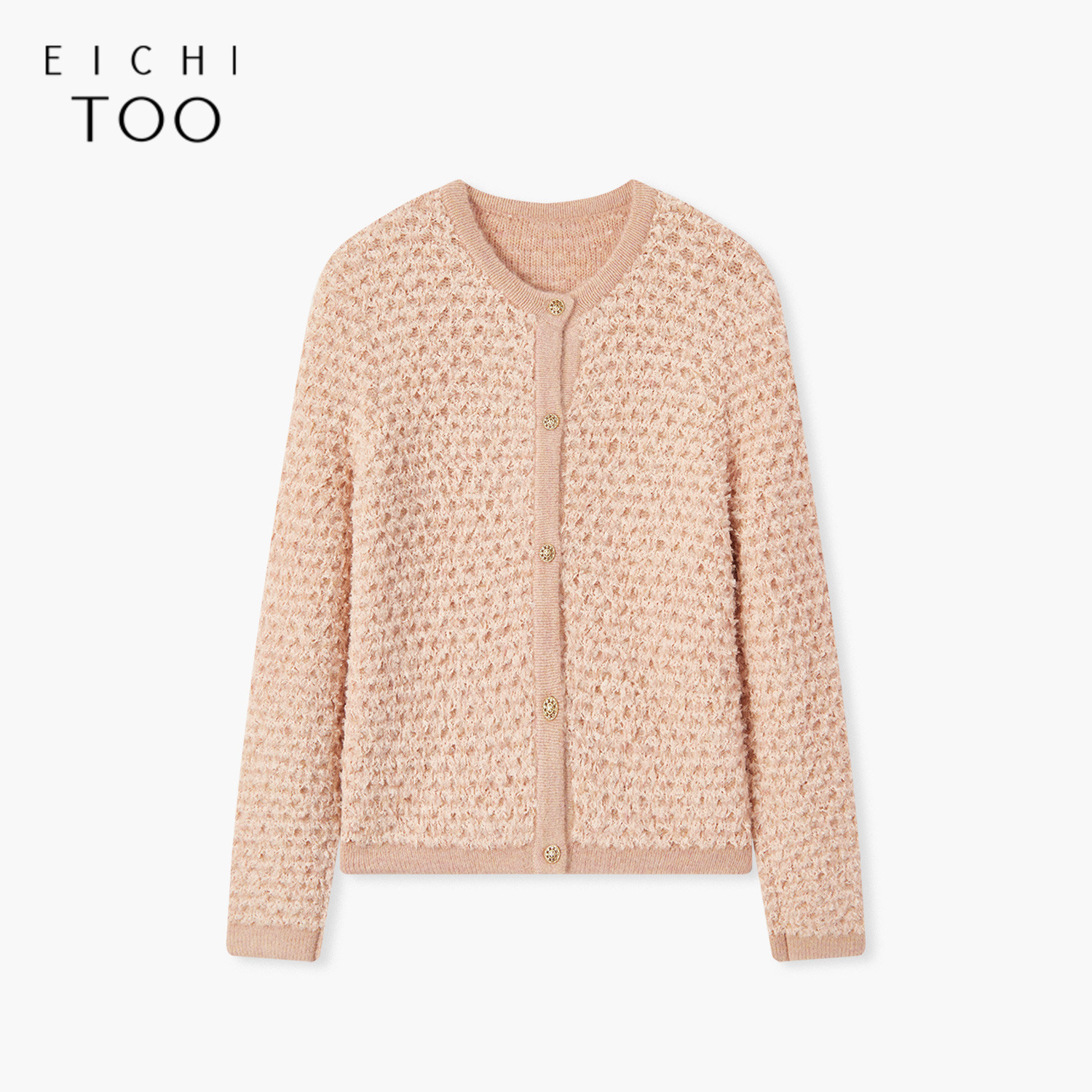 爱居兔小香风开衫女冬季新款减龄少女感针织衫外套