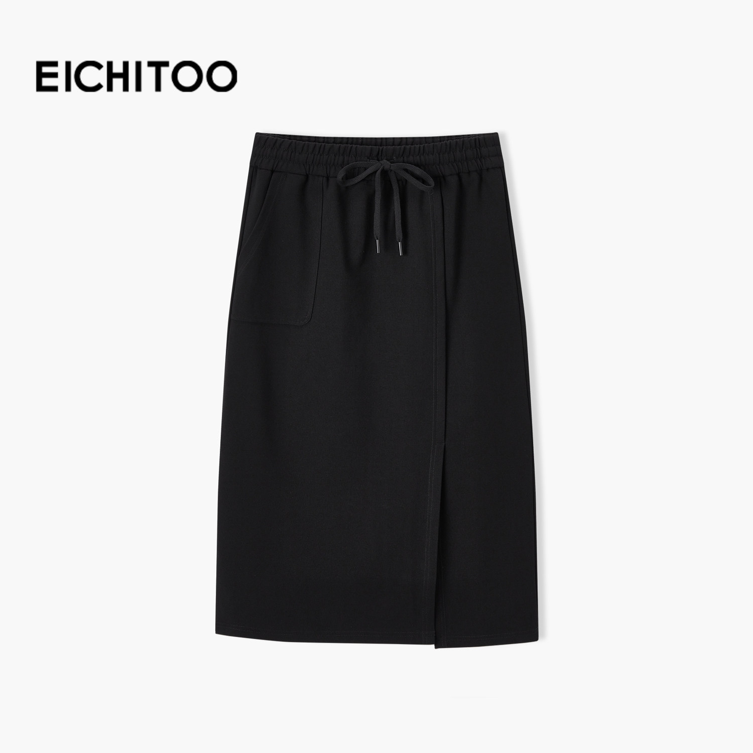 爱居兔休闲直筒半身裙女2025年秋冬新款中长款包臀显瘦侧开叉裙