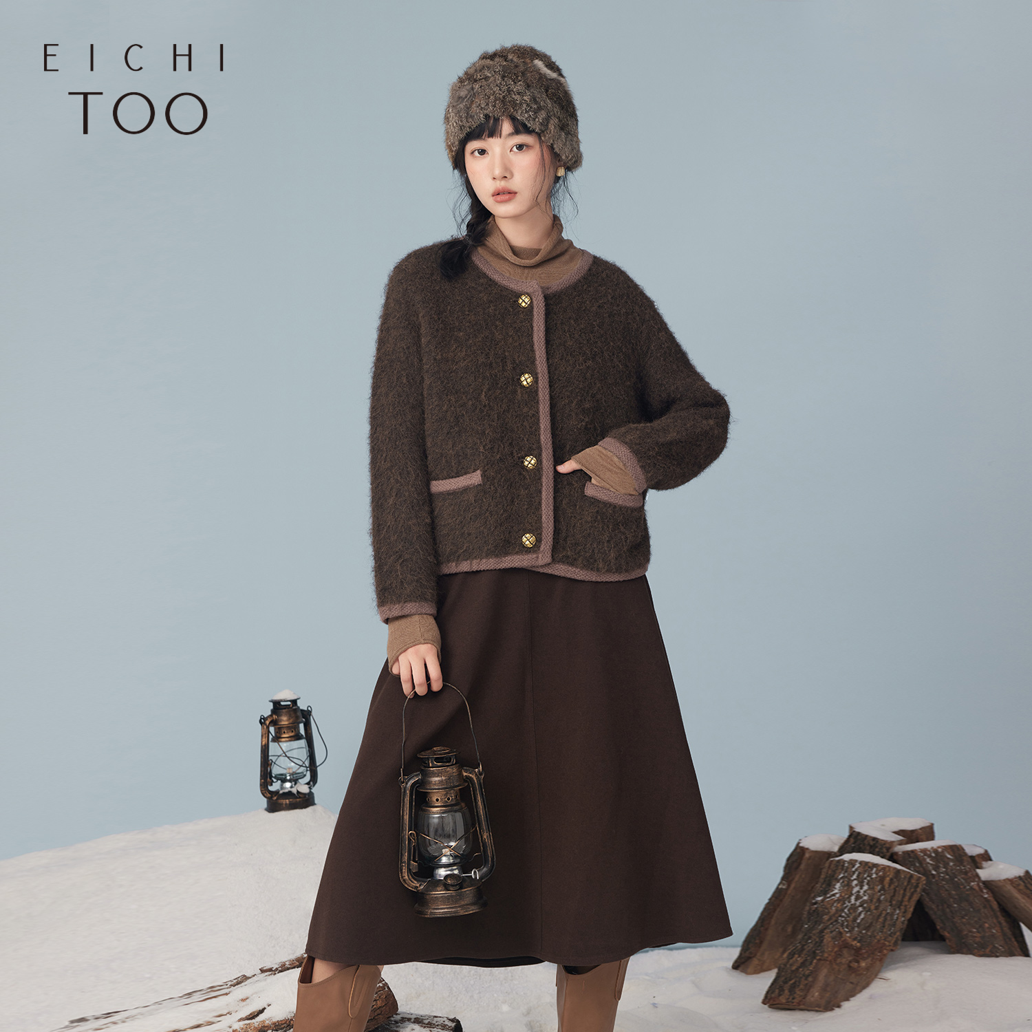 爱居兔针织衫EICHITOO复古