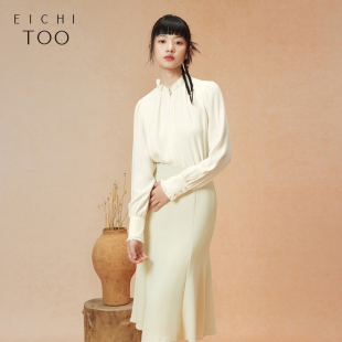 优雅气质通勤雪纺衫 女春秋新款 上衣 衬衫 爱居兔长袖