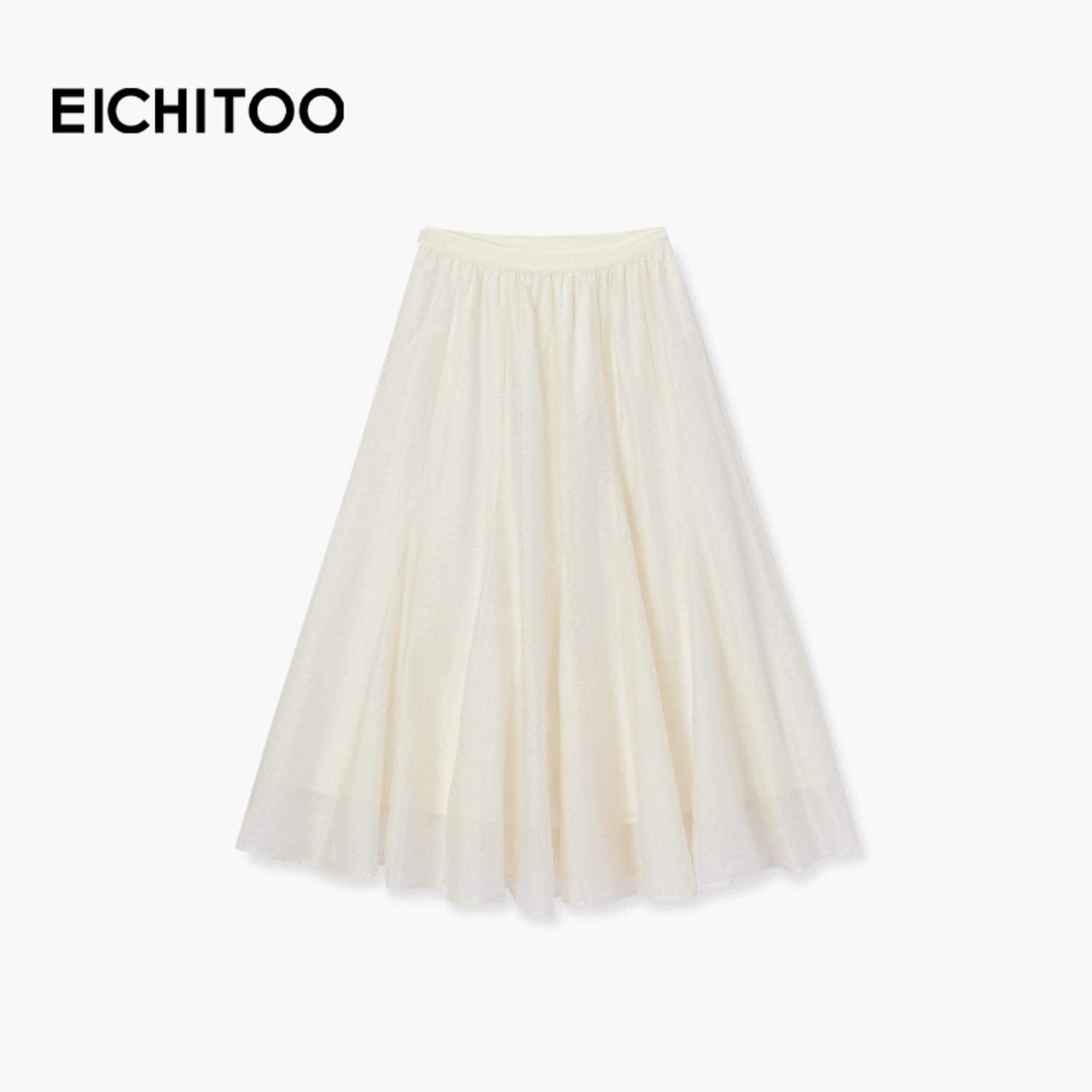 爱居兔高腰大摆半身裙伞裙女2026年夏季新款温柔仙气显瘦中长裙