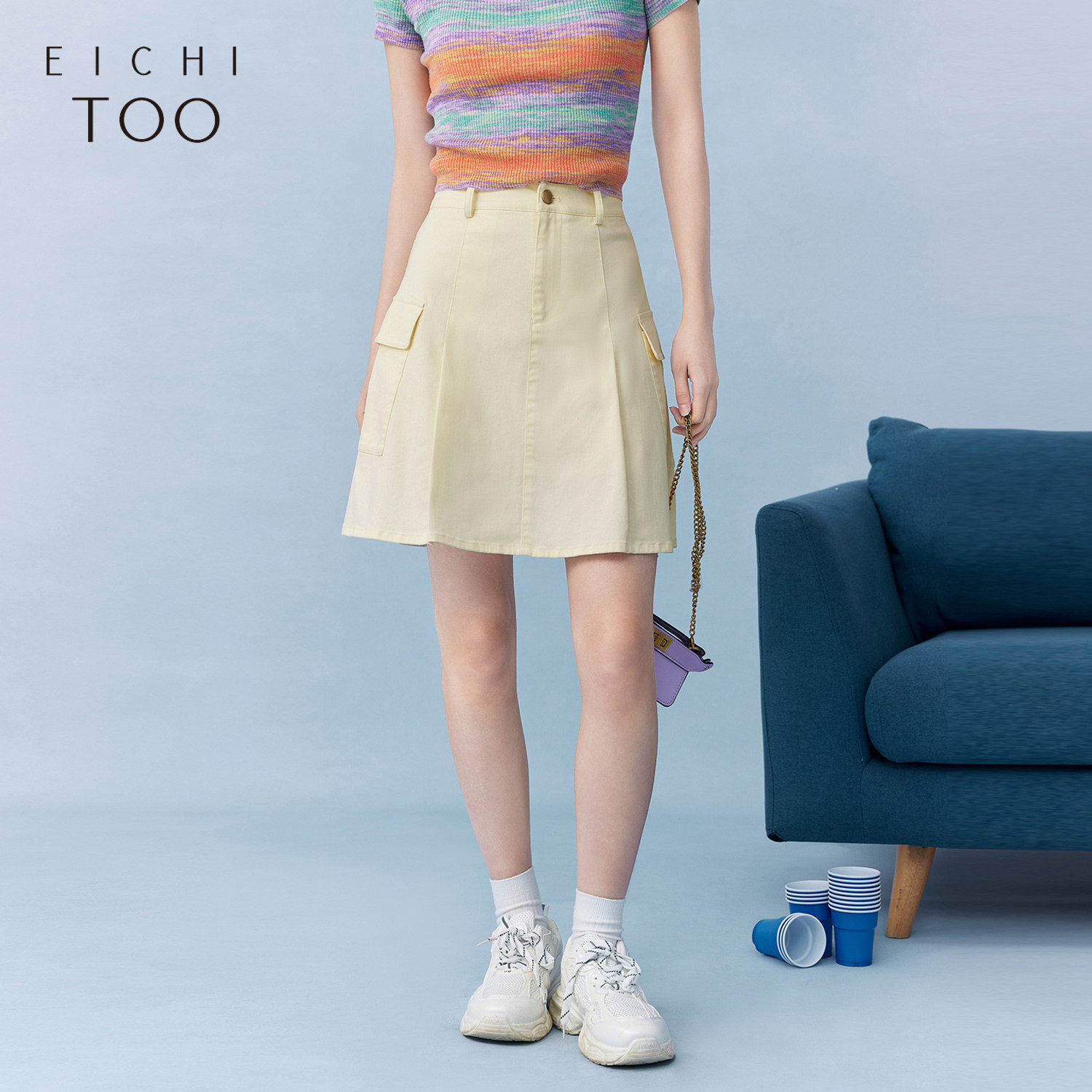 爱居兔夏季新款内衬短裤工装风半身裙