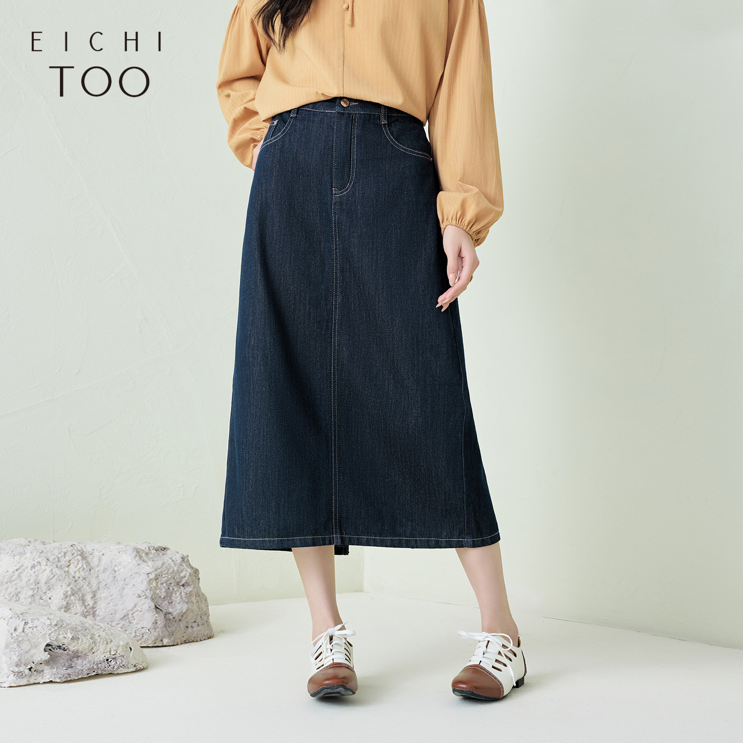 爱居兔复古时尚牛仔单裙女2025年秋季新款基础遮肉显瘦半身裙,女装/女士精品,半身裙,淘宝优惠券,粉丝福利购,淘宝优惠卷