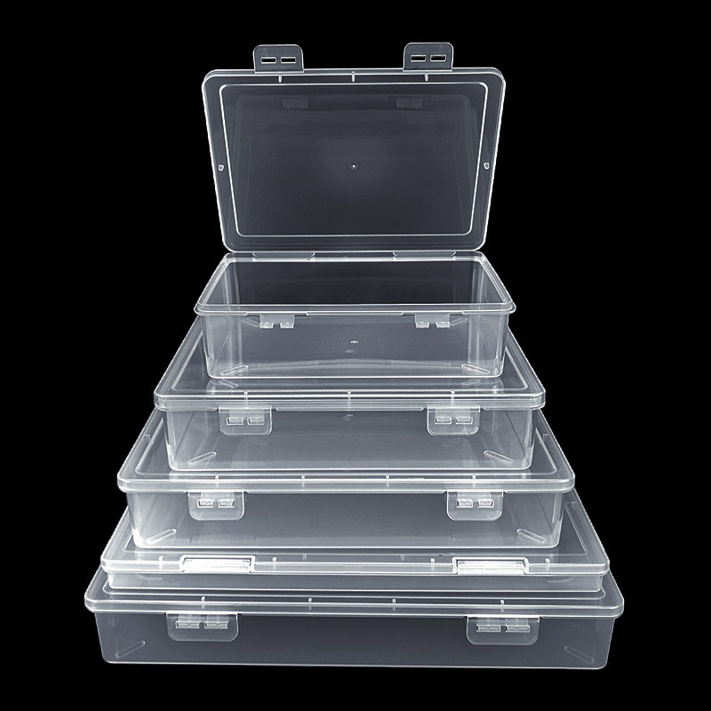 文具盒透明长方形pp塑料产品包装盒办公室桌面文件证件收纳盒