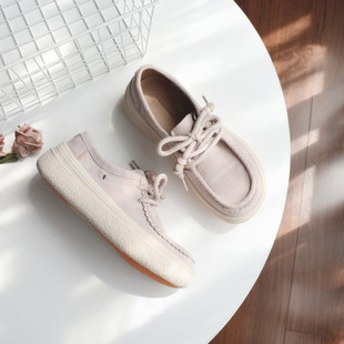 牛反绒串珠勃肯鞋 增高休闲女板鞋 2025秋季 厚底时尚 袋鼠鞋 门店609