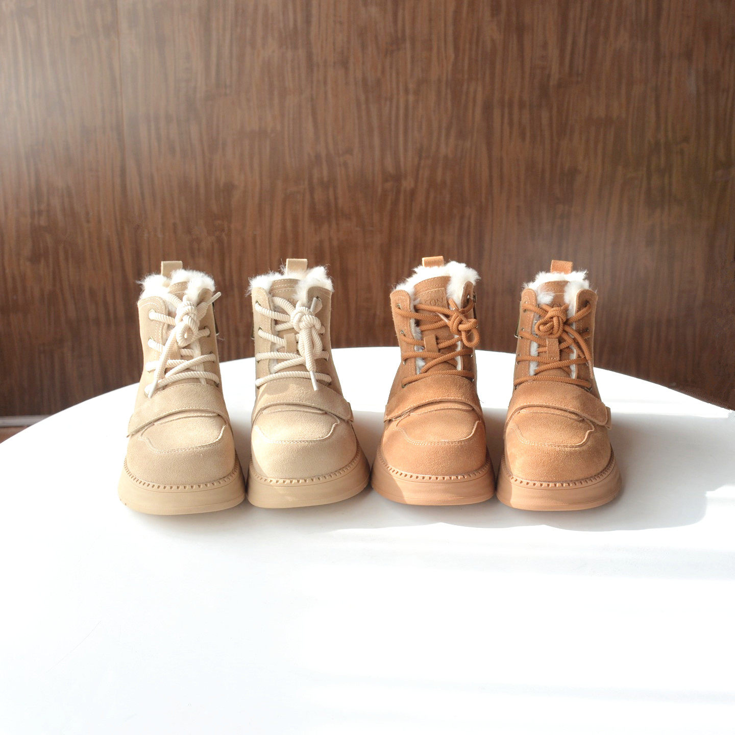 砖贵~ 牛反绒真皮羊毛雪地靴2025冬季魔术贴大棉靴加厚保暖女短靴,女鞋,时尚雪地靴,淘宝优惠券,粉丝福利购,淘宝优惠卷