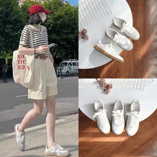 头层牛皮~ 复古德训鞋女2026春夏款运动休闲鞋轻便柔软平底女板鞋