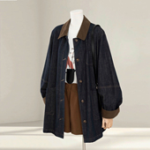 巴恩风灯芯绒复古独特漂亮牛仔外套巨好看 韩里韩气夹克风衣女