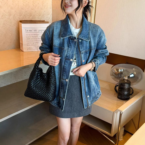 牛仔外套女欧货女装宽松牛仔衣潮