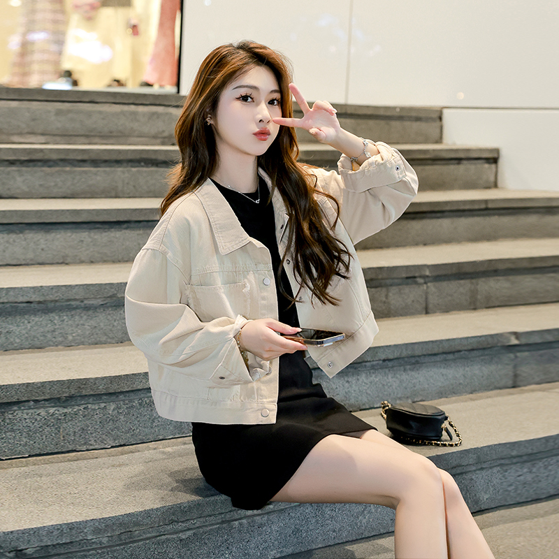 短款牛仔外套女小个子洋气上衣