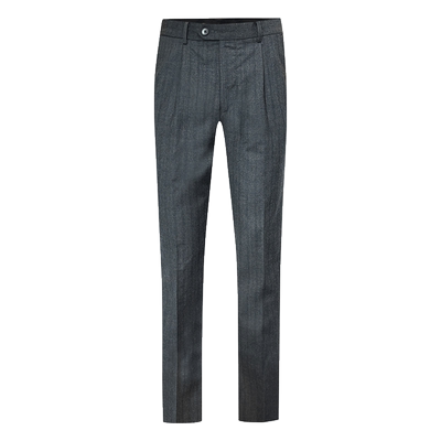 富绅商务直筒单褶羊毛西裤