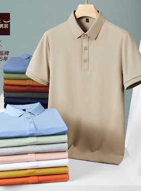 富绅多色夏季男士翻领polo衫日常休闲舒适透气保罗衫青年纯色T恤
