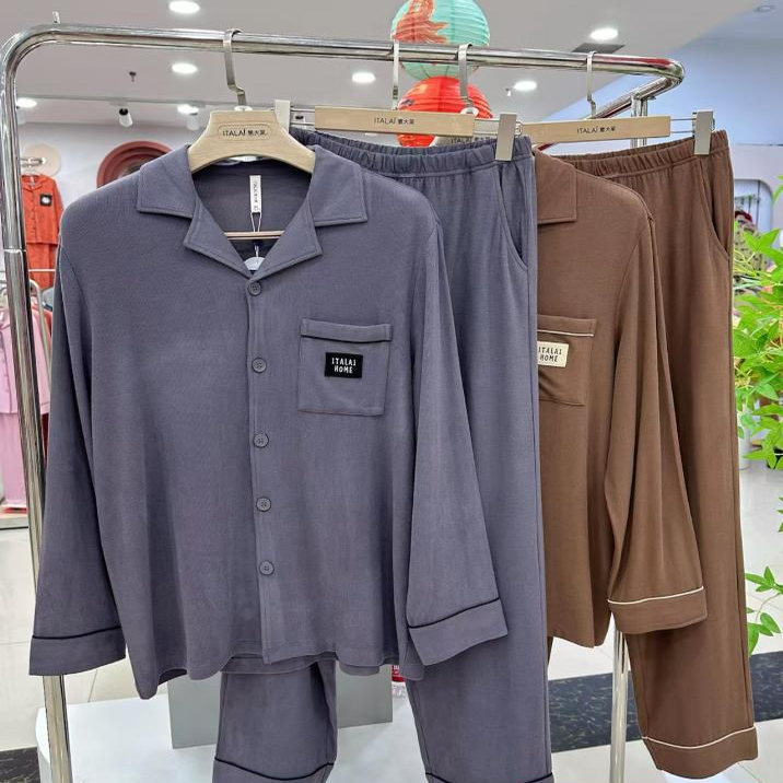 意大莱男士棉莫代尔情侣薄款家居