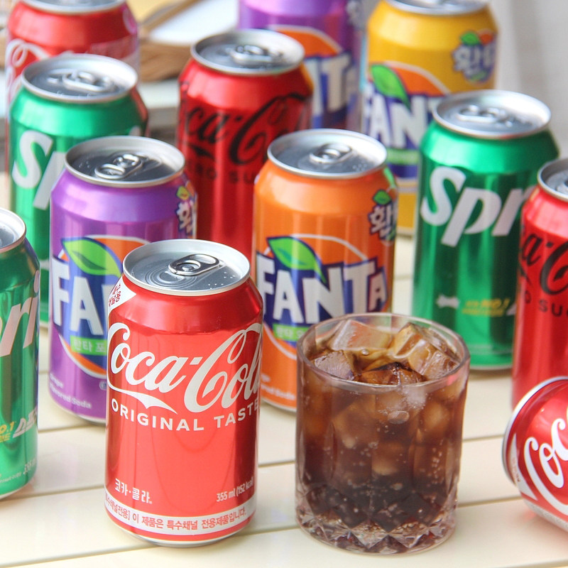 韩国进口cocacola可口可乐罐装汽水组合网红芬达碳酸饮料夏日冰爽